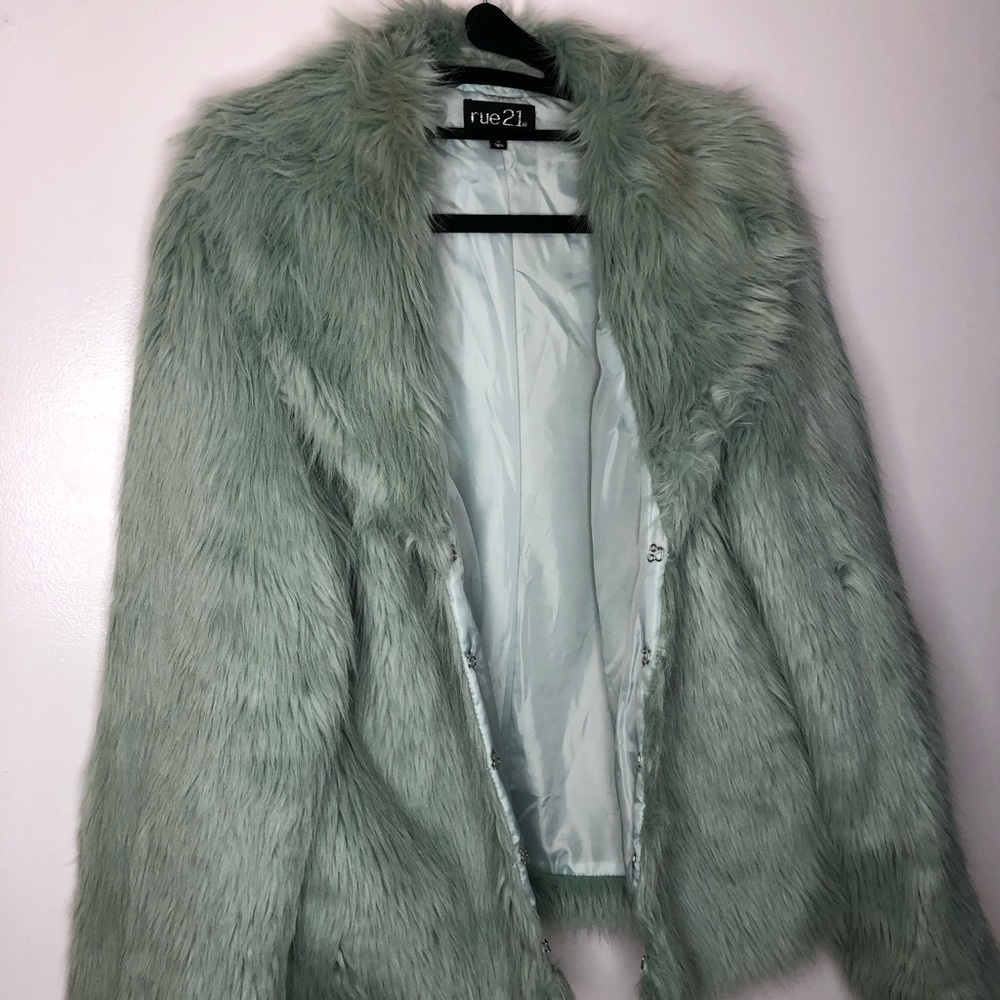 Mint Green Winter Faux Fur